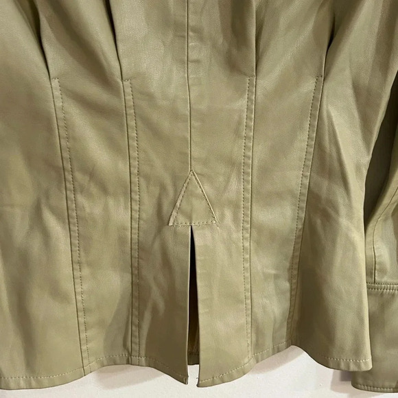 Zara Faux Leather Top Blouse Shacket Corset Seams - Picture 6 of 7